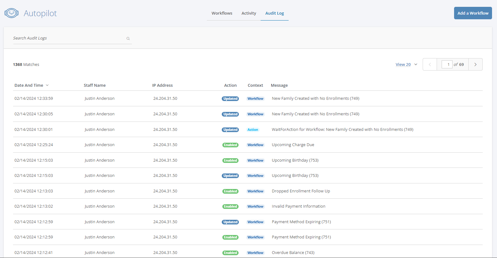 How Do I View the Workflow Activity and Audit Logs? iClassPro Support