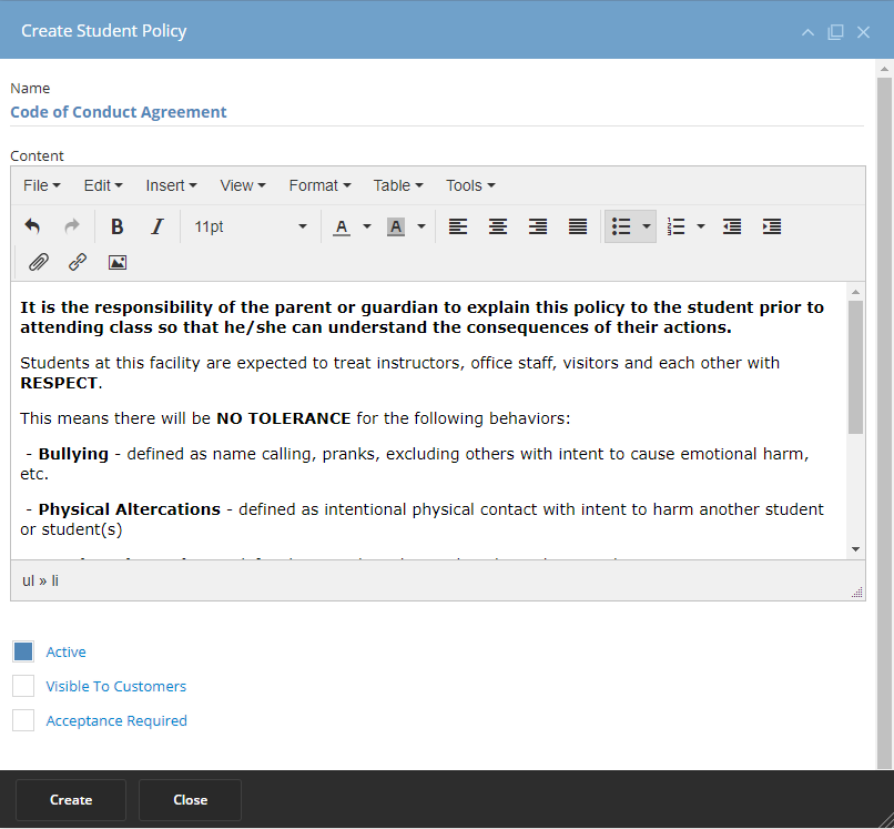 New Policy - Code of Conduct Full View.png