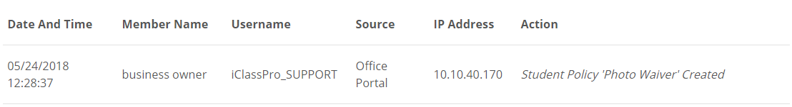 Audit Log - Student Policy Created.png